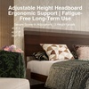 image:imageNovilla King Size Bed Frame with 3Level Adjustable Storage Headboard Solid Wood Platform Bed Frame with Slats No Box Spring Needed Noise Free Walnut Finish for Master Bedroom and Guest RoomWalnut