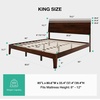 image:imageNovilla King Size Bed Frame with 3Level Adjustable Storage Headboard Solid Wood Platform Bed Frame with Slats No Box Spring Needed Noise Free Walnut Finish for Master Bedroom and Guest RoomWalnut