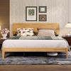 image:imageNovilla King Size Bed Frame with 3Level Adjustable Storage Headboard Solid Wood Platform Bed Frame with Slats No Box Spring Needed Noise Free Walnut Finish for Master Bedroom and Guest RoomNatural