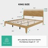 image:imageNovilla King Size Bed Frame with 3Level Adjustable Storage Headboard Solid Wood Platform Bed Frame with Slats No Box Spring Needed Noise Free Walnut Finish for Master Bedroom and Guest RoomNatural