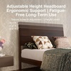 image:imageNovilla King Size Bed Frame with 3Level Adjustable Storage Headboard Solid Wood Platform Bed Frame with Slats No Box Spring Needed Noise Free Walnut Finish for Master Bedroom and Guest RoomWalnut