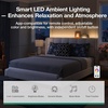 image:imageNovilla Queen Bed Frame with Charging Station amp LED Lights Upholstered French Luxury Platform Bed with Wingback Headboard Lamb Wool Fabric No Box Spring Needed Easy Assembly Cream WhiteKing