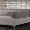 image:imageNovilla Queen Bed Frame with Charging Station amp LED Lights Upholstered French Luxury Platform Bed with Wingback Headboard Lamb Wool Fabric No Box Spring Needed Easy Assembly Cream WhiteKing