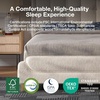 image:imageNovilla Queen Bed Frame with Charging Station amp LED Lights Upholstered French Luxury Platform Bed with Wingback Headboard Lamb Wool Fabric No Box Spring Needed Easy Assembly Cream WhiteQueen