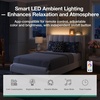 image:imageNovilla Queen Bed Frame with Charging Station amp LED Lights Upholstered French Luxury Platform Bed with Wingback Headboard Lamb Wool Fabric No Box Spring Needed Easy Assembly Cream WhiteFull