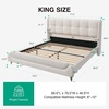 image:imageNovilla Queen Bed Frame with Charging Station amp LED Lights Upholstered French Luxury Platform Bed with Wingback Headboard Lamb Wool Fabric No Box Spring Needed Easy Assembly Cream WhiteKing