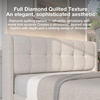 image:imageNovilla Queen Bed Frame with Charging Station amp LED Lights Upholstered French Luxury Platform Bed with Wingback Headboard Lamb Wool Fabric No Box Spring Needed Easy Assembly Cream WhiteKing