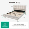 image:imageNovilla Queen Bed Frame with Charging Station amp LED Lights Upholstered French Luxury Platform Bed with Wingback Headboard Lamb Wool Fabric No Box Spring Needed Easy Assembly Cream WhiteQueen