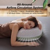 image:imageNovilla Tencel Side Sleeper Pillow for Neck and Shoulder Pain Curved Crescent Design with Adjustable Shredded Memory Foam SilkLike Soft Cover for Face amp Hair Care QueenGreen