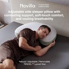 image:imageNovilla Tencel Side Sleeper Pillow for Neck and Shoulder Pain Curved Crescent Design with Adjustable Shredded Memory Foam SilkLike Soft Cover for Face amp Hair Care QueenGreen