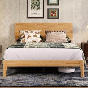 image:imageNovilla King Size Bed Frame with 3Level Adjustable Storage Headboard Solid Wood Platform Bed Frame with Slats No Box Spring Needed Noise Free Walnut Finish for Master Bedroom and Guest RoomNatural