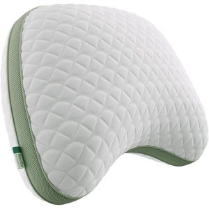 image:imageNovilla Tencel Side Sleeper Pillow for Neck and Shoulder Pain Curved Crescent Design with Adjustable Shredded Memory Foam SilkLike Soft Cover for Face amp Hair Care QueenGreen