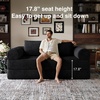 image:imageNovilla 75 Convertible Futon Sofa Bed Boneless Couch with Smarts Coil Support amp HighDensity Foam No Assembly Corduroy Folding Loveseat Floor Sleeper for Living Room Apartment Bedroom BlackBlack