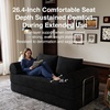 image:imageNovilla 75 Convertible Futon Sofa Bed Boneless Couch with Smarts Coil Support amp HighDensity Foam No Assembly Corduroy Folding Loveseat Floor Sleeper for Living Room Apartment Bedroom BlackBlack