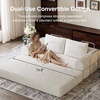 image:imageNovilla 75 Convertible Futon Sofa Bed Boneless Couch with Smarts Coil Support amp HighDensity Foam No Assembly Corduroy Folding Loveseat Floor Sleeper for Living Room Apartment Bedroom BlackBeige