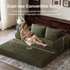 image:imageNovilla 75 Convertible Futon Sofa Bed Boneless Couch with Smarts Coil Support amp HighDensity Foam No Assembly Corduroy Folding Loveseat Floor Sleeper for Living Room Apartment Bedroom BlackGreen