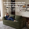 image:imageNovilla 75 Convertible Futon Sofa Bed Boneless Couch with Smarts Coil Support amp HighDensity Foam No Assembly Corduroy Folding Loveseat Floor Sleeper for Living Room Apartment Bedroom BlackGreen