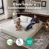 image:imageNovilla 75 Convertible Futon Sofa Bed Boneless Couch with Smarts Coil Support amp HighDensity Foam No Assembly Corduroy Folding Loveseat Floor Sleeper for Living Room Apartment Bedroom BlackBeige