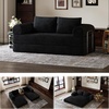 image:imageNovilla 75 Convertible Futon Sofa Bed Boneless Couch with Smarts Coil Support amp HighDensity Foam No Assembly Corduroy Folding Loveseat Floor Sleeper for Living Room Apartment Bedroom BlackBlack
