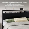 image:imageNoviila Twin Bed Frame with LED Lights and Charging Station Metal Platform Bed with 2Tier Storage Headboard Smart Music Sync ToolFree Assembly No Box Spring Needed BlackFull