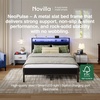 image:imageNoviila Twin Bed Frame with LED Lights and Charging Station Metal Platform Bed with 2Tier Storage Headboard Smart Music Sync ToolFree Assembly No Box Spring Needed BlackFull
