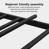 image:imageNoviila Twin Bed Frame with LED Lights and Charging Station Metal Platform Bed with 2Tier Storage Headboard Smart Music Sync ToolFree Assembly No Box Spring Needed BlackQueen