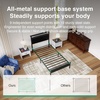 image:imageNoviila Twin Bed Frame with LED Lights and Charging Station Metal Platform Bed with 2Tier Storage Headboard Smart Music Sync ToolFree Assembly No Box Spring Needed BlackTwin