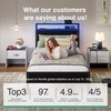 image:imageNoviila Twin Bed Frame with LED Lights and Charging Station Metal Platform Bed with 2Tier Storage Headboard Smart Music Sync ToolFree Assembly No Box Spring Needed BlackTwin