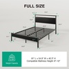image:imageNoviila Twin Bed Frame with LED Lights and Charging Station Metal Platform Bed with 2Tier Storage Headboard Smart Music Sync ToolFree Assembly No Box Spring Needed BlackFull