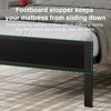 image:imageNoviila Twin Bed Frame with LED Lights and Charging Station Metal Platform Bed with 2Tier Storage Headboard Smart Music Sync ToolFree Assembly No Box Spring Needed BlackTwin