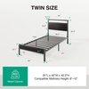 image:imageNoviila Twin Bed Frame with LED Lights and Charging Station Metal Platform Bed with 2Tier Storage Headboard Smart Music Sync ToolFree Assembly No Box Spring Needed BlackTwin