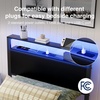 image:imageNoviila Twin Bed Frame with LED Lights and Charging Station Metal Platform Bed with 2Tier Storage Headboard Smart Music Sync ToolFree Assembly No Box Spring Needed BlackTwin