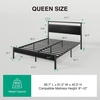 image:imageNoviila Twin Bed Frame with LED Lights and Charging Station Metal Platform Bed with 2Tier Storage Headboard Smart Music Sync ToolFree Assembly No Box Spring Needed BlackQueen