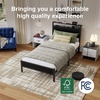 image:imageNoviila Twin Bed Frame with LED Lights and Charging Station Metal Platform Bed with 2Tier Storage Headboard Smart Music Sync ToolFree Assembly No Box Spring Needed BlackTwin