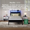 image:imageNoviila Twin Bed Frame with LED Lights and Charging Station Metal Platform Bed with 2Tier Storage Headboard Smart Music Sync ToolFree Assembly No Box Spring Needed BlackTwin