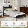 image:imageNoviila Twin Bed Frame with LED Lights and Charging Station Metal Platform Bed with 2Tier Storage Headboard Smart Music Sync ToolFree Assembly No Box Spring Needed BlackTwin