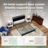 image:imageNoviila Twin Bed Frame with LED Lights and Charging Station Metal Platform Bed with 2Tier Storage Headboard Smart Music Sync ToolFree Assembly No Box Spring Needed BlackQueen