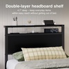 image:imageNoviila Twin Bed Frame with LED Lights and Charging Station Metal Platform Bed with 2Tier Storage Headboard Smart Music Sync ToolFree Assembly No Box Spring Needed BlackTwin