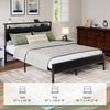 image:imageNoviila Twin Bed Frame with LED Lights and Charging Station Metal Platform Bed with 2Tier Storage Headboard Smart Music Sync ToolFree Assembly No Box Spring Needed BlackFull