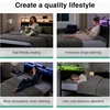image:imageNoviila Twin Bed Frame with LED Lights and Charging Station Metal Platform Bed with 2Tier Storage Headboard Smart Music Sync ToolFree Assembly No Box Spring Needed BlackFull
