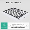 image:imageNovilla Floating Bed Frame with LED Lights Modern Platform Queen Bed Frame with Mattress Slide Stopper Easy Assembly No Box Spring Needed Noise FreeFull