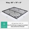 image:imageNovilla Floating Bed Frame with LED Lights Modern Platform Queen Bed Frame with Mattress Slide Stopper Easy Assembly No Box Spring Needed Noise FreeKing