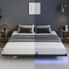 image:imageNovilla Floating Bed Frame with LED Lights Modern Platform Queen Bed Frame with Mattress Slide Stopper Easy Assembly No Box Spring Needed Noise FreeKing