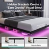 image:imageNovilla Floating Bed Frame with LED Lights Modern Platform Queen Bed Frame with Mattress Slide Stopper Easy Assembly No Box Spring Needed Noise FreeQueen