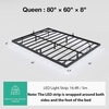 image:imageNovilla Floating Bed Frame with LED Lights Modern Platform Queen Bed Frame with Mattress Slide Stopper Easy Assembly No Box Spring Needed Noise FreeQueen