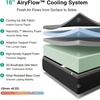 image:imageNovilla 14 Inch Queen Mattress Queen Size Memory Foam Mattress  with AiryFlow Cooling System for Cool Night Pressure Relief Ergonomic Support for Spinal Alignment CertiPURUSMedium FirmGrey